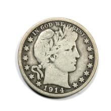 1914-S Barber Silver Half Dollar