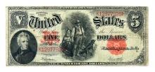 1907 $5 United States "Woodchopper" Bank Note
