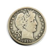 1915-S Barber Silver Half Dollar