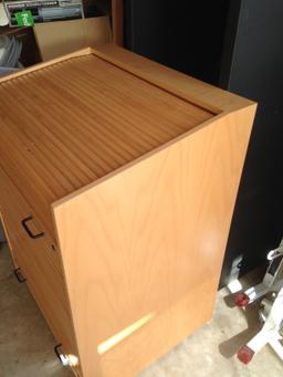 Media Cabinet- rolling locking cabinet- no key (can be ordered for about$10)