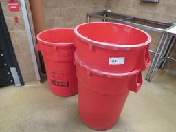 RED 44-GALLON TRASH CANS