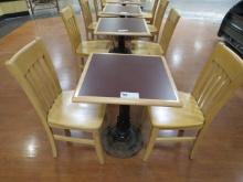 24X24 CAFE TABLE WITH CHAIRS - ONE LOT