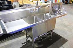 6' STAINLESS STEEL 2-COMPARTMENT SINK