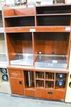 4' BEVERAGE CABINET W/ CUP DISPENSERS, TRASH RECEPTACLE, AND STAINLESS STEEL TRAY SLIDES