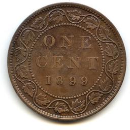 Canada 1899 1 cent about XF