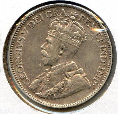 Canada 1916 silver 25 cents good VF