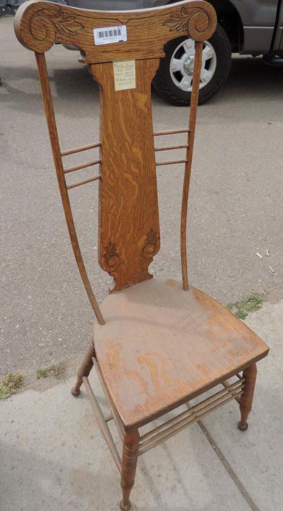 Mackintosh 1900's English arts & crafts hi-back chair.