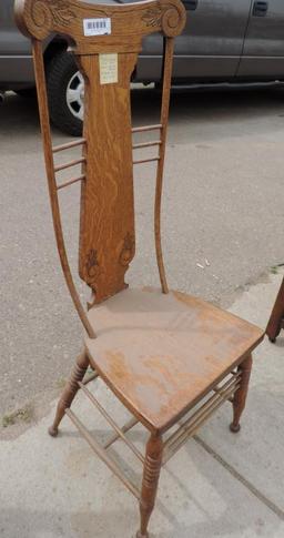 Mackintosh 1900's English arts & crafts hi-back chair.