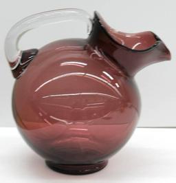 Large Hand-Crafted Cambridge Amethyst Glass Pitcher