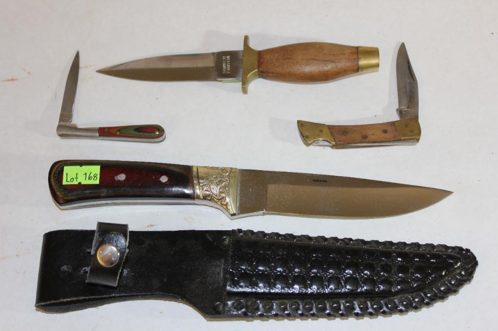 Four Imported Wood-Handle Knives