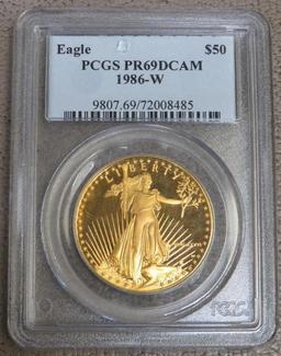 US 1986-W $50 American Eagle 1 ounce Gold Coin