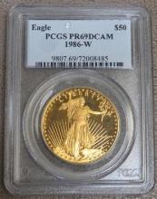 US 1986-W $50 American Eagle 1 ounce Gold Coin
