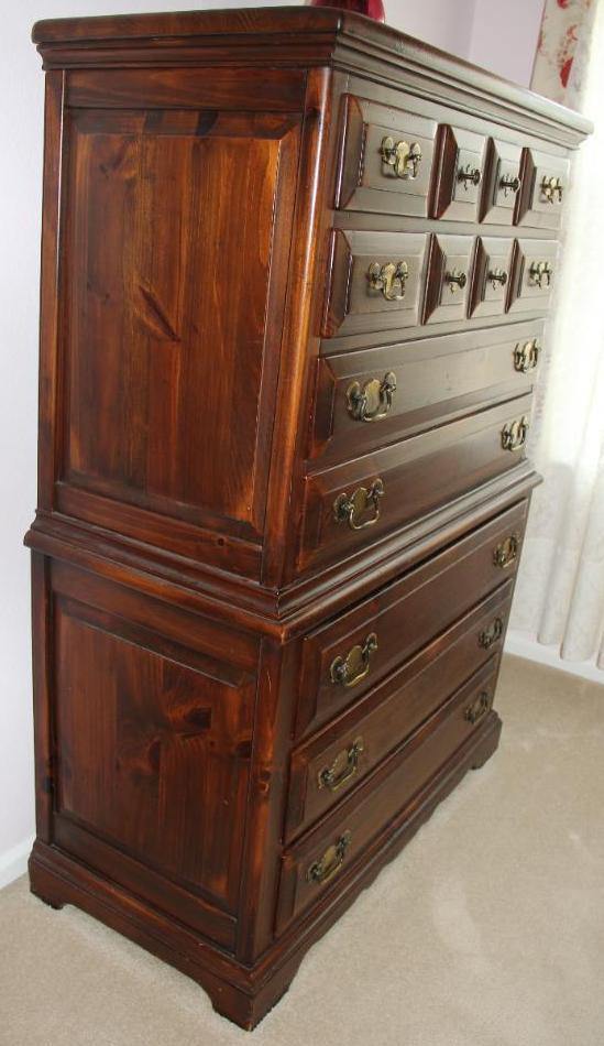 Gorgeous Set with Wood Dresser and Night Stands by Link Taylor with Lamps and Mattress Set