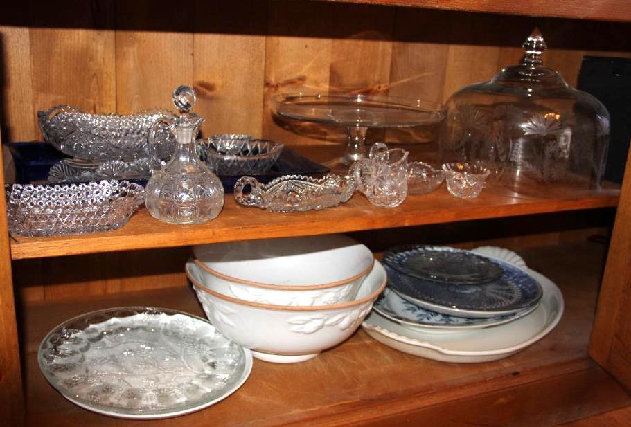 Collection of Cut Glass and Crystal, and Serving Plates