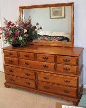 Antique Solid Birch Hampshire Howe Dresser and Mattress Set