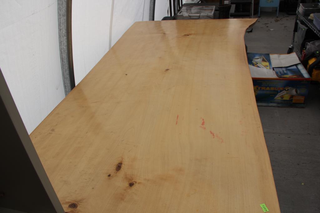 Gorgeous Natural Wood Slab Table on Steel Base