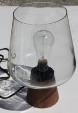 Stylish Wood and Glass Edison Bulb Table Lamp