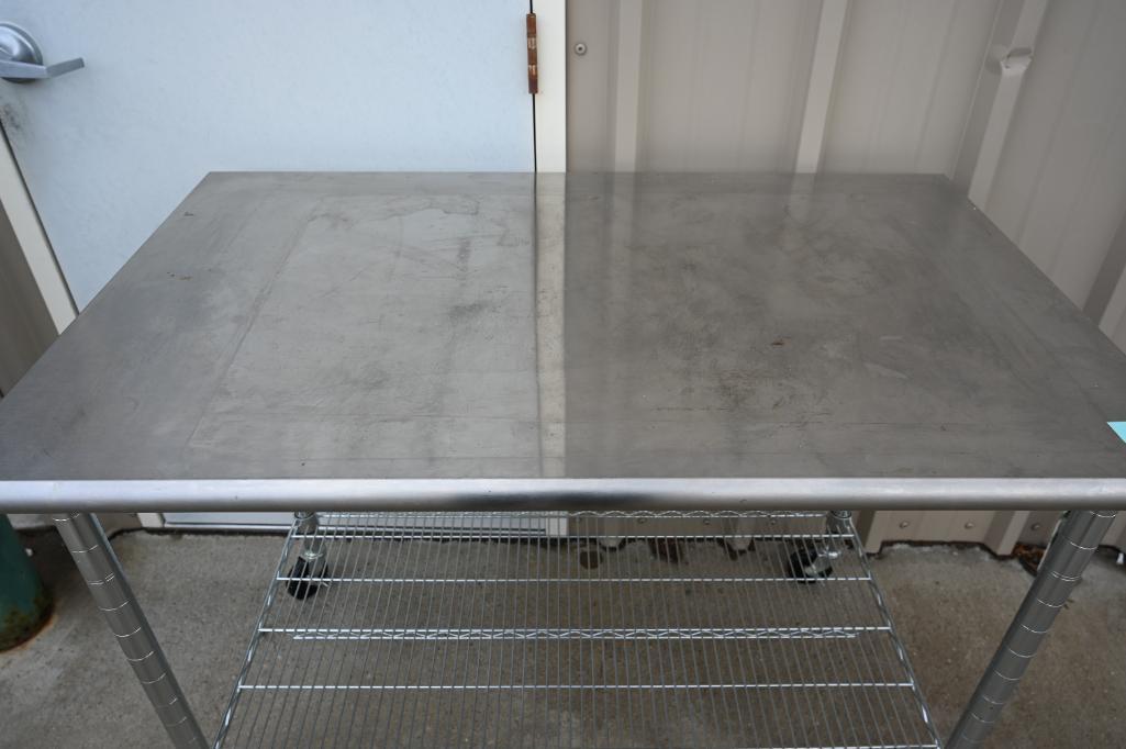 NSF 48" Stainless Steel Work Table with Casters