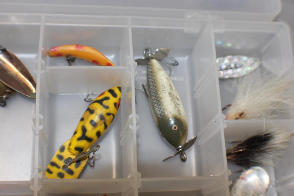 Approximately 31 Lures and Flashers in Organizing Boxes
