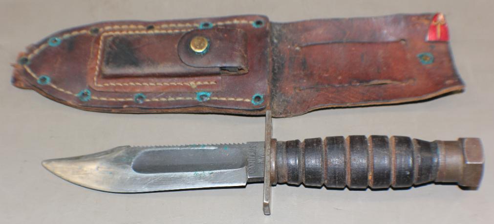 1960-62 Era Camillus Pilot's Knife in Sheath with Stone