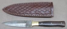 Custom Damascus Pattern Boot Knife