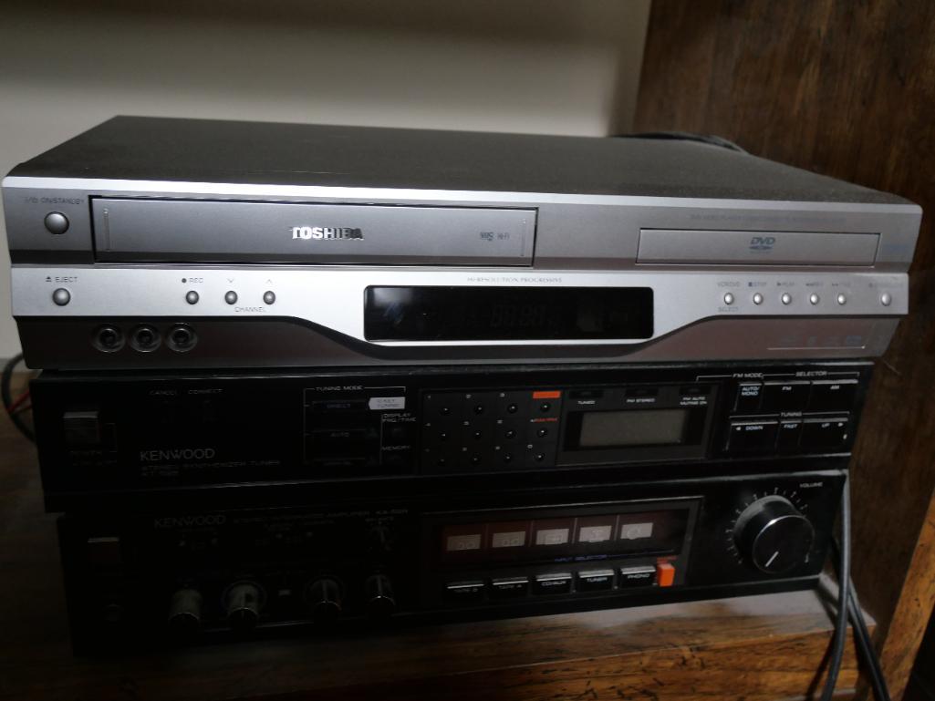 Kenwood Stereo with Two VHS DVD Players