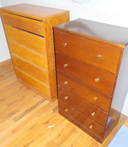 Two Small Five Drawer Dressers