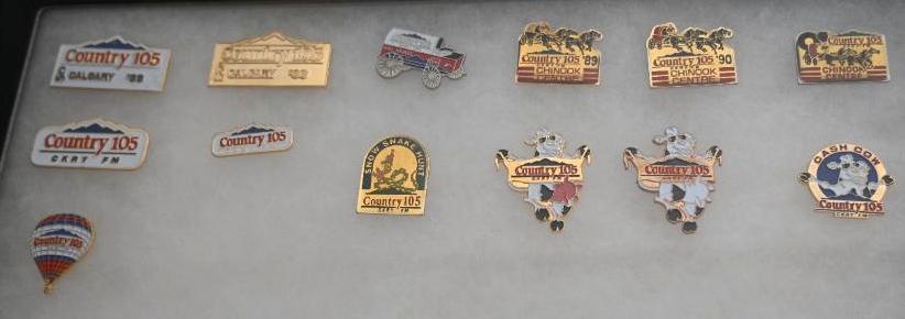 Huge Lot of Vintage Radio Pins & Buttons
