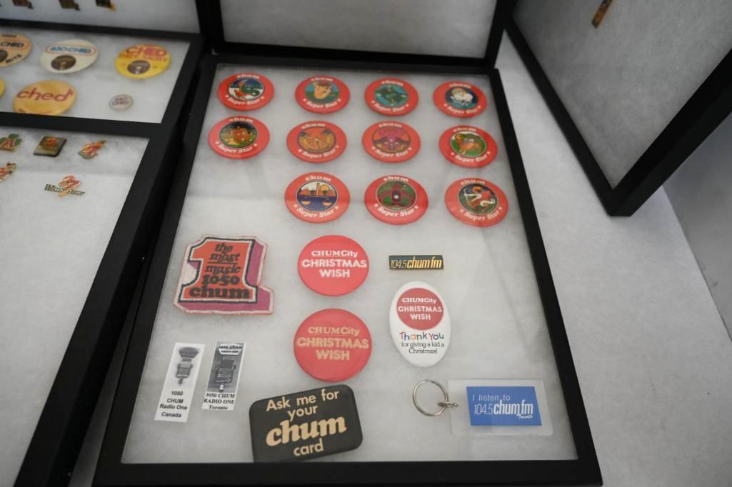 Huge Lot of Vintage Radio Pins & Buttons