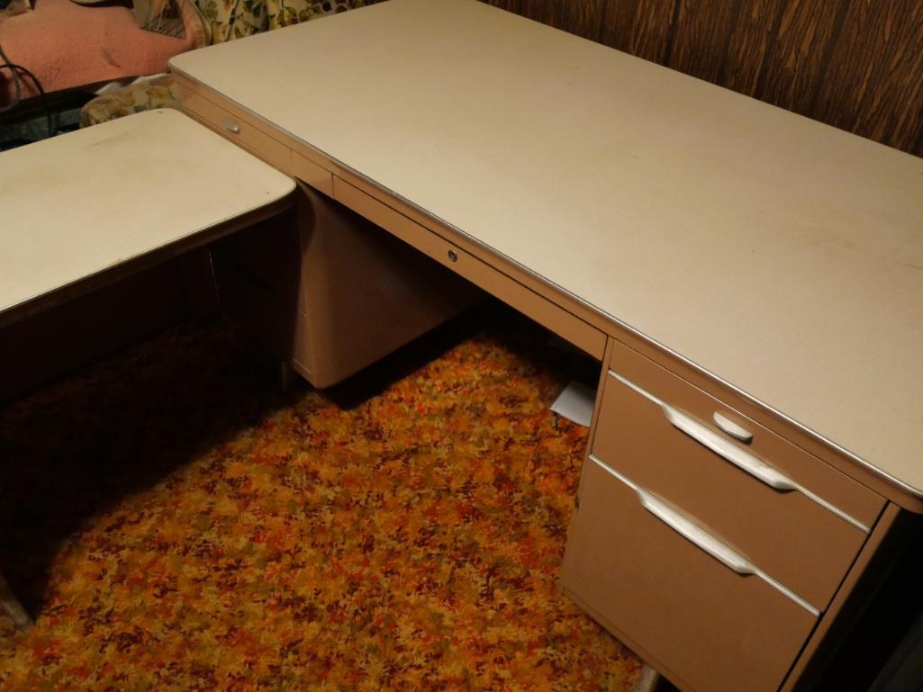 Vintage L Shaped Metal Desk